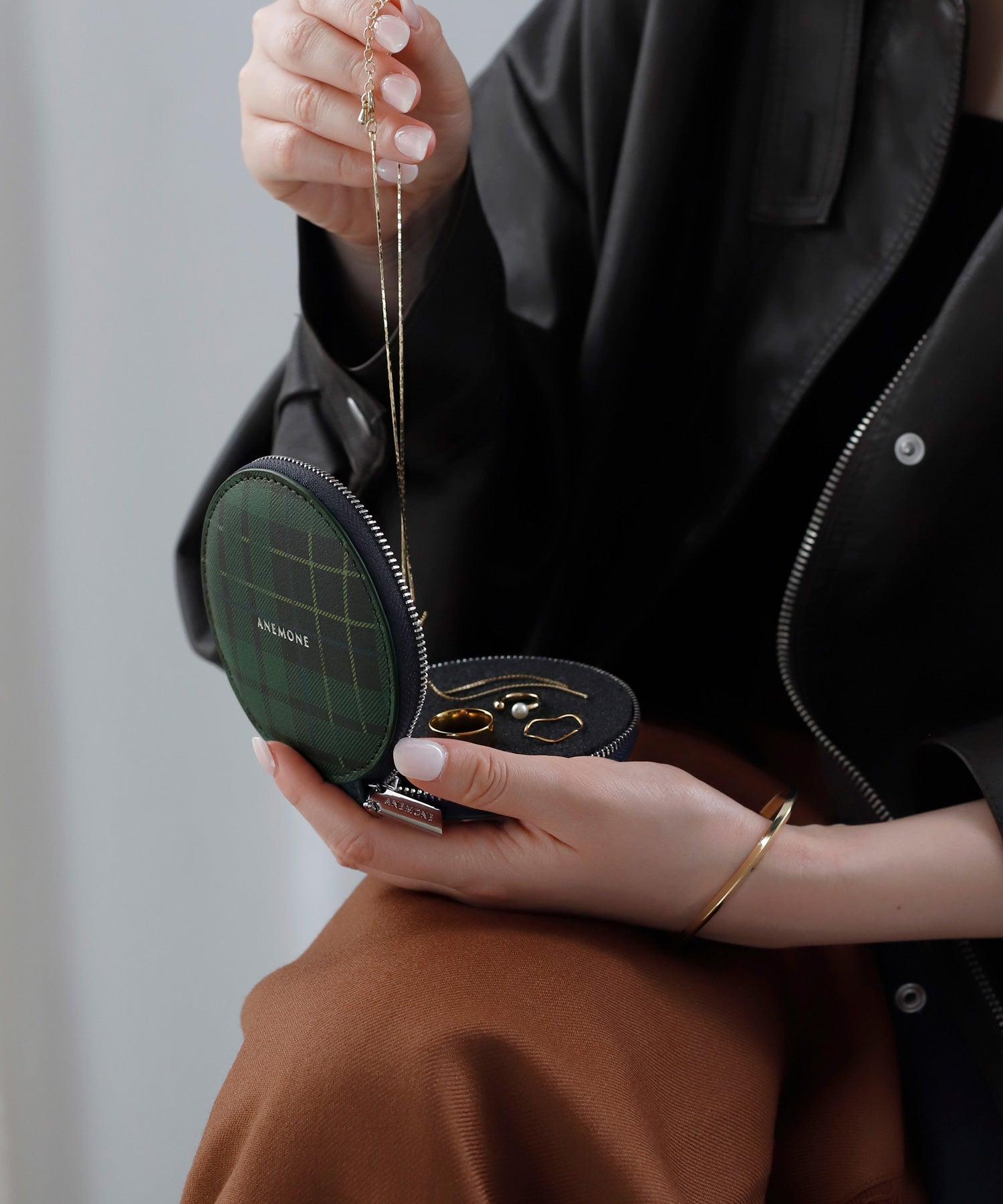 ANEMONE】【オンライン限定】チェックアクセサリーポーチ｜アネモネ