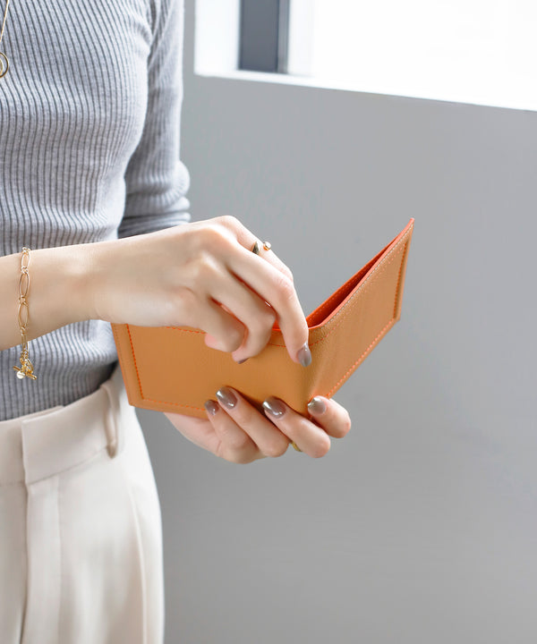 2つ折りバイカラーレザーウォレット