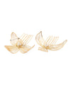 Pearl x Metal Flower Hair Comb [Set of 2]