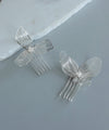 Pearl x Metal Flower Hair Comb [Set of 2]