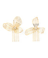 Pearl x Metal Flower Hair Comb [Set of 2]
