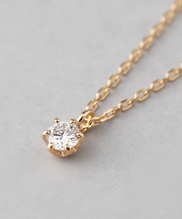 【ギフトボックス付】1粒ダイヤのネックレス[K10]