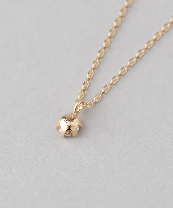 【ギフトボックス付】1粒ダイヤのネックレス[K10]