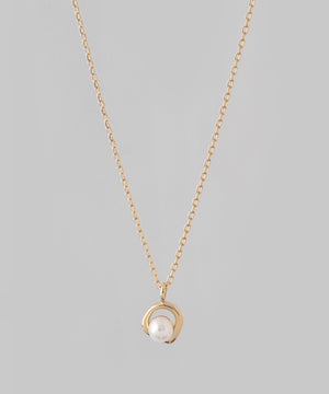 【ギフトボックス付き】淡水パール×オーバルラインネックレス[K10]