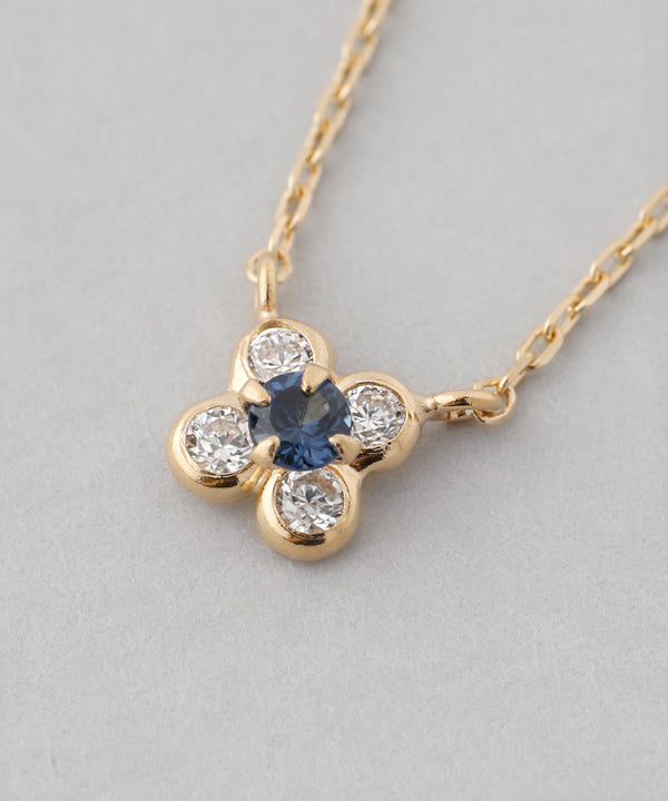 【ギフトボックス付き】天然石フラワーネックレス[K10]