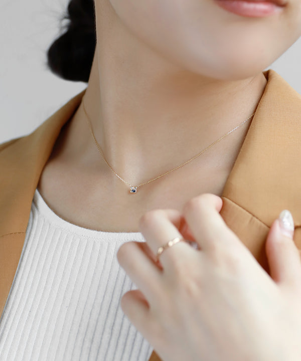 【ギフトボックス付き】天然石フラワーネックレス[K10]