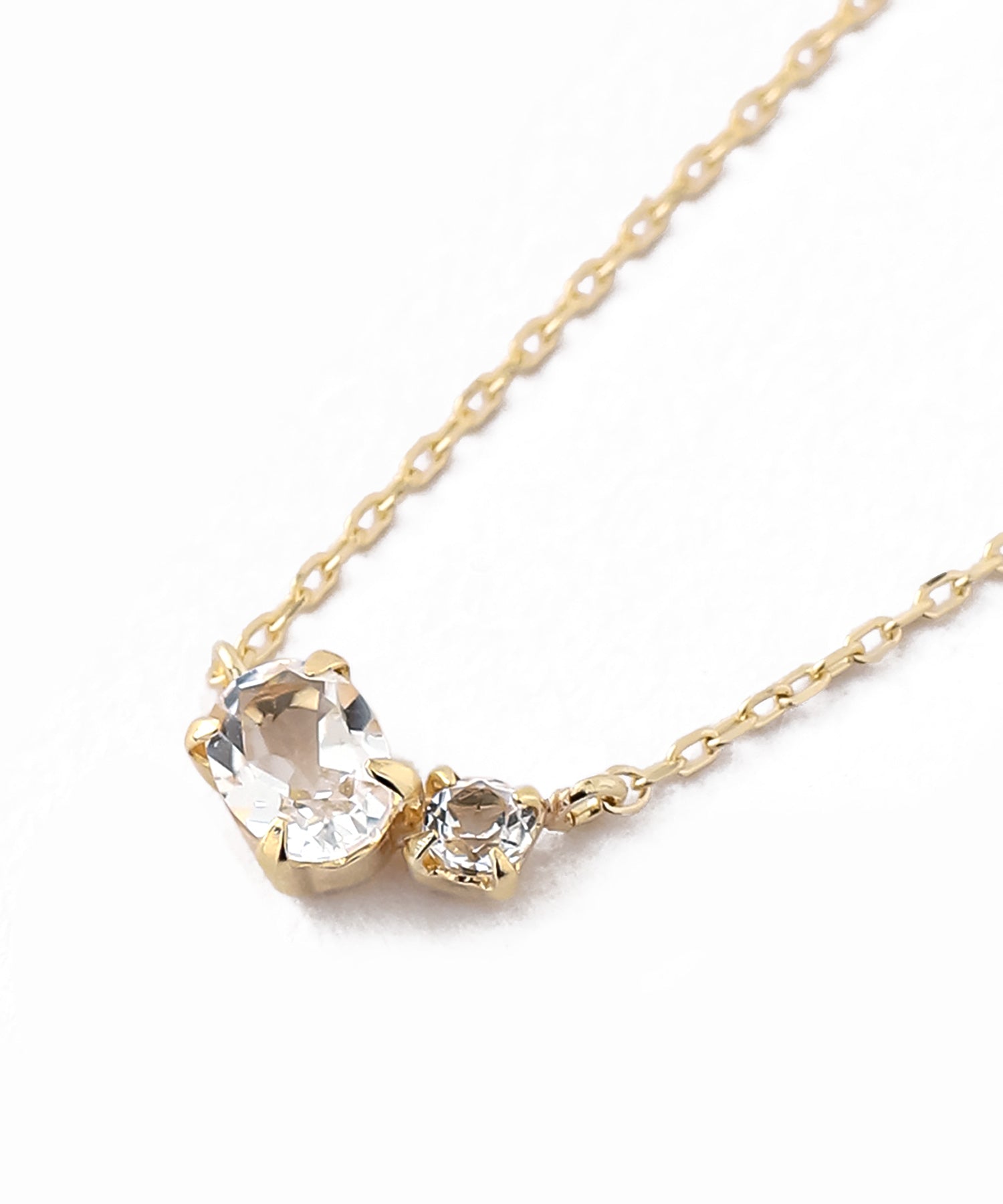 agete K10 スモーキークォーツ× ホワイトトパーズ ネックレス agete K10 スモーキークォーツ× ホワイトトパーズ ネックレス