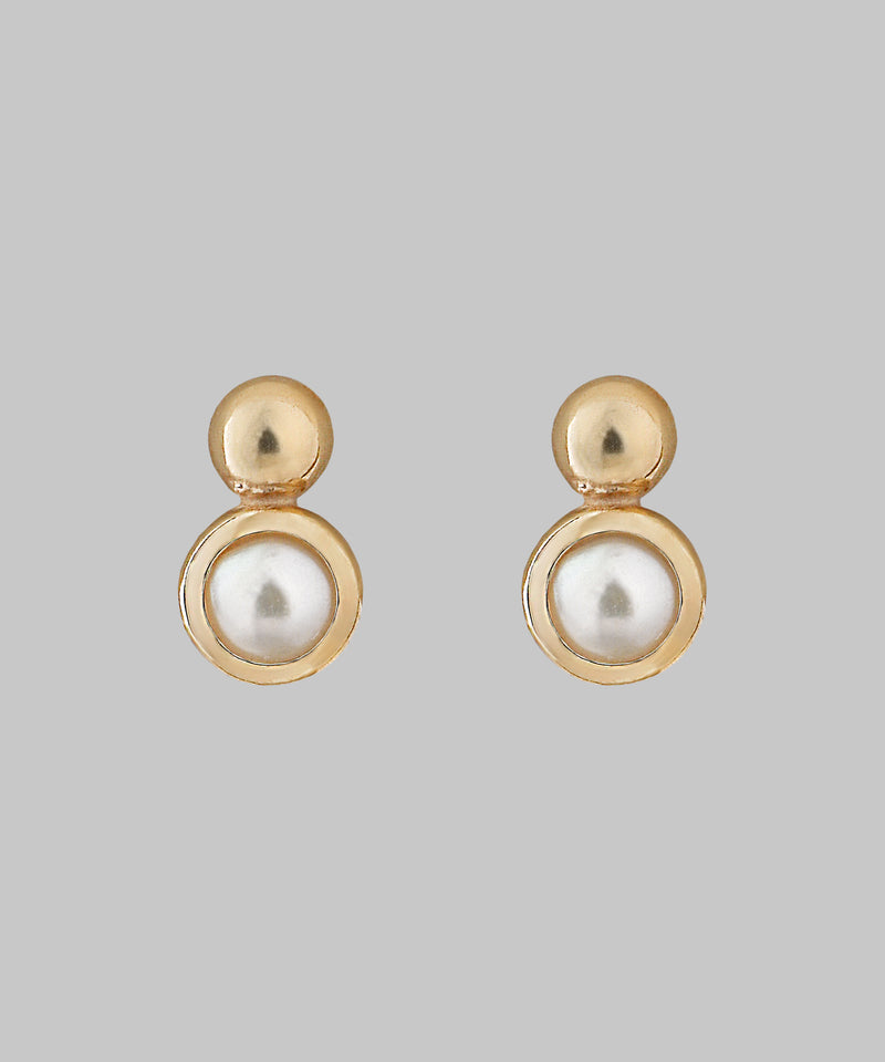 淡水パールピアス[K10]