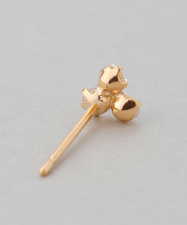 3粒ビジューピアス[K10]