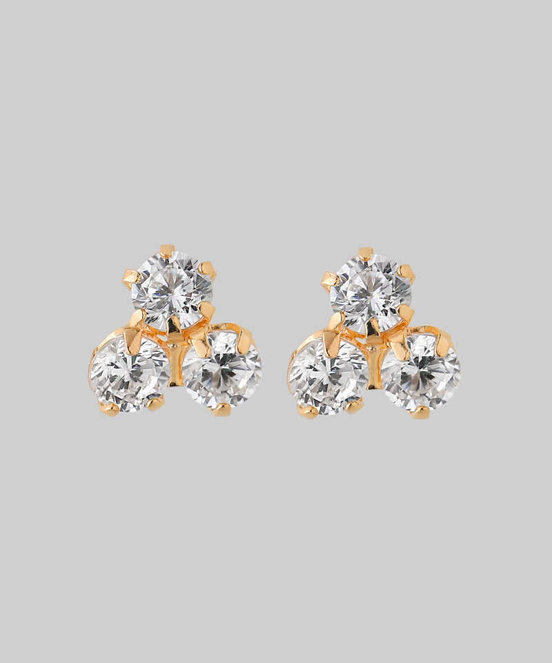3粒ビジューピアス[K10]