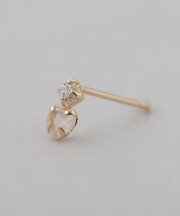 ハートストーンミニピアス[K10]