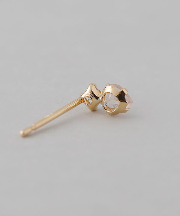 ハートストーンミニピアス[K10]