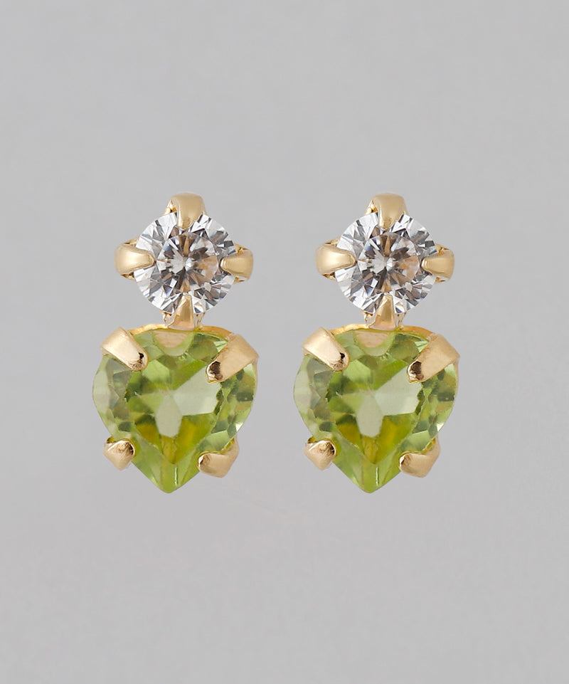 ハートストーンミニピアス[K10]