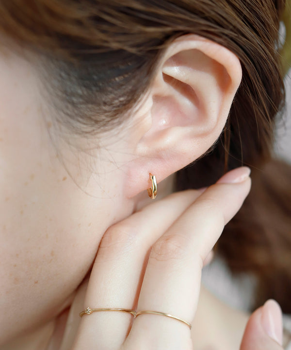 ミニフープピアス[K10]