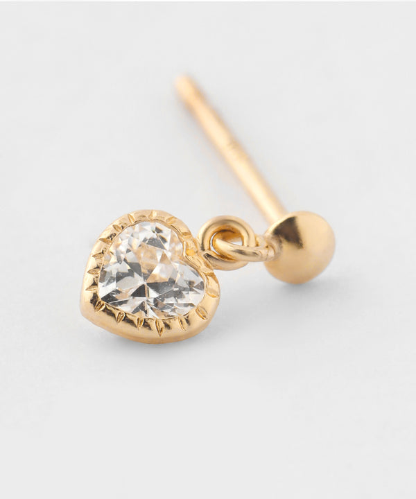 ジルコニアハートミニピアス[K10]