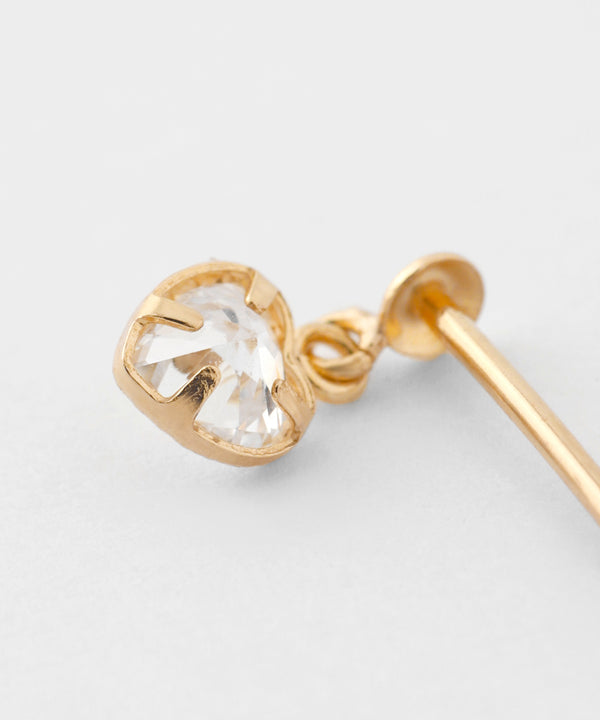 ジルコニアハートミニピアス[K10]