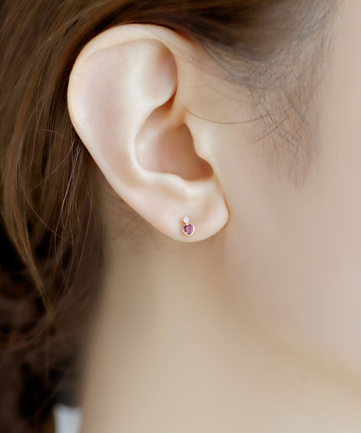 ANEMONE】天然石ハートミニピアス[K10]｜SANPO ONLINE(サンポーオンライン)