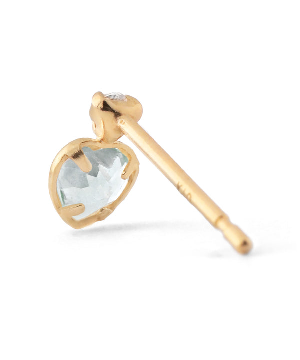 Natural stone heart mini earrings [K10]