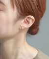 Natural stone heart mini earrings [K10]