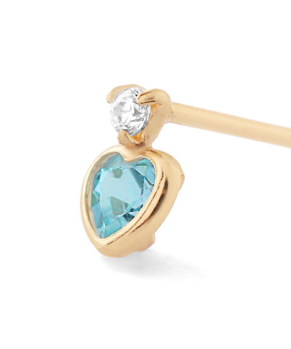 Natural stone heart mini earrings [K10]