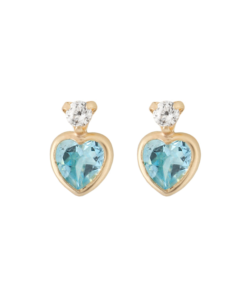 Natural stone heart mini earrings [K10]
