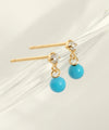 Gemstone sphere earrings [K10]