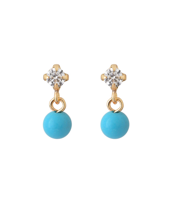 Gemstone sphere earrings [K10]