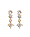 2粒×スクエアビジューピアス[K10]