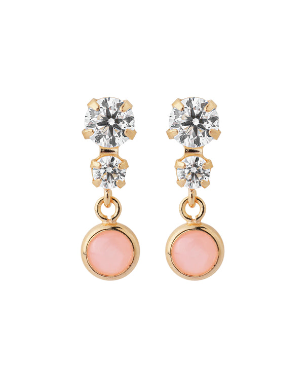 天然石×ビジューピアス[K10]