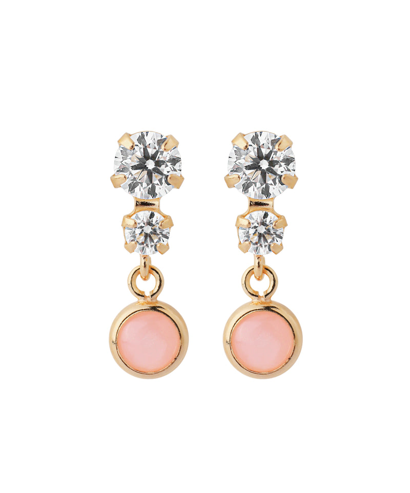 天然石×ビジューピアス[K10]