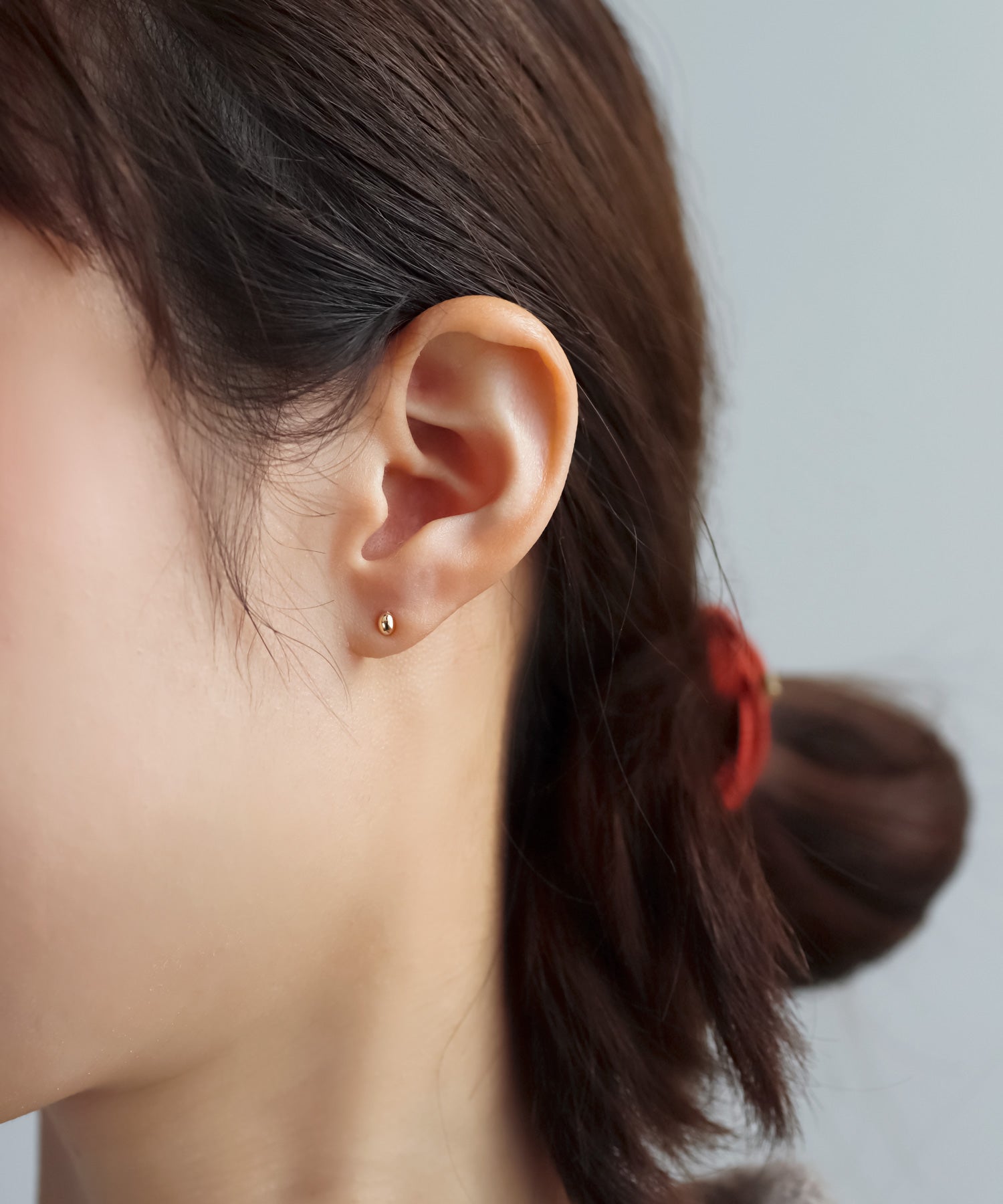 ANEMONE】オーバルミニピアス[K10]｜アネモネ・シエナロゼ・ミミサン