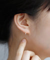 天然石サークルフレームピアス[K10]