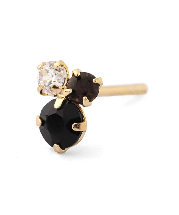 天然石×ジルコニアピアス[K10]