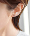 天然石スクエアピアス[K10]