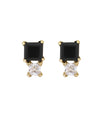 Natural stone square earrings [K10]