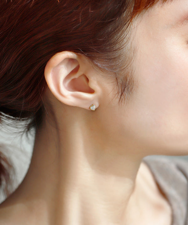 ビジューハートピアス[K10]