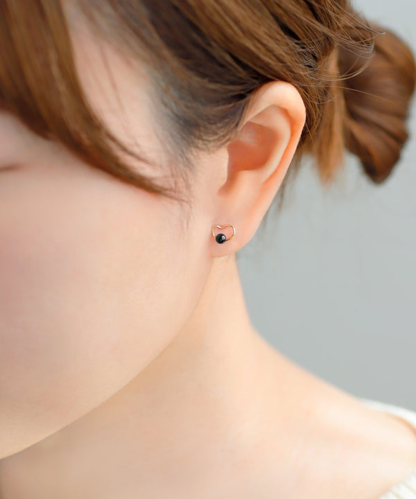 オニキス×ハートピアス[K10]