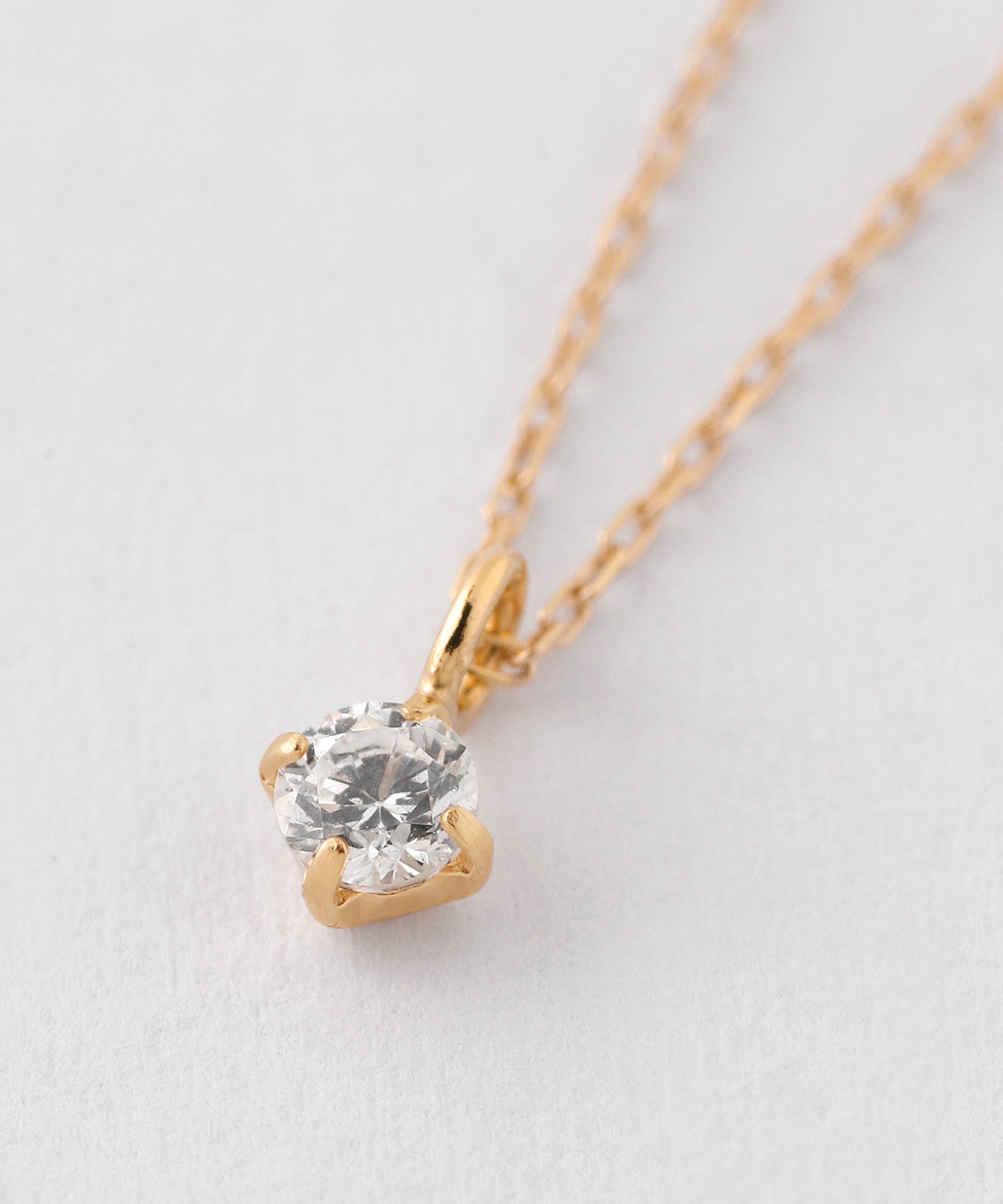 ANEMONE アネモネ　10金　5粒ジルコニアネックレス［K10］ ANEMONE】【ギフトボックス付】1粒ビジューネックレス[K10