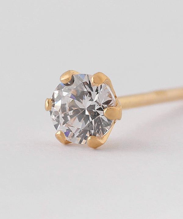 一粒ビジューピアス[K10]