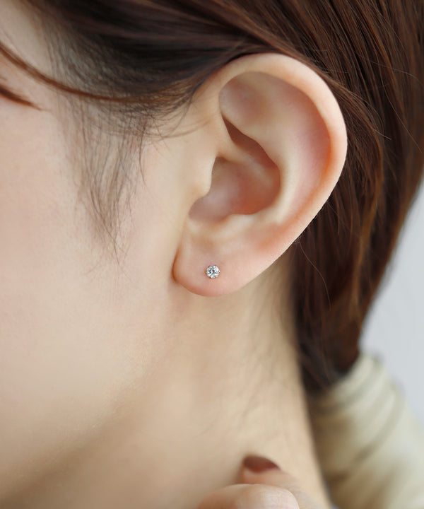 一粒ビジューピアス[K10]