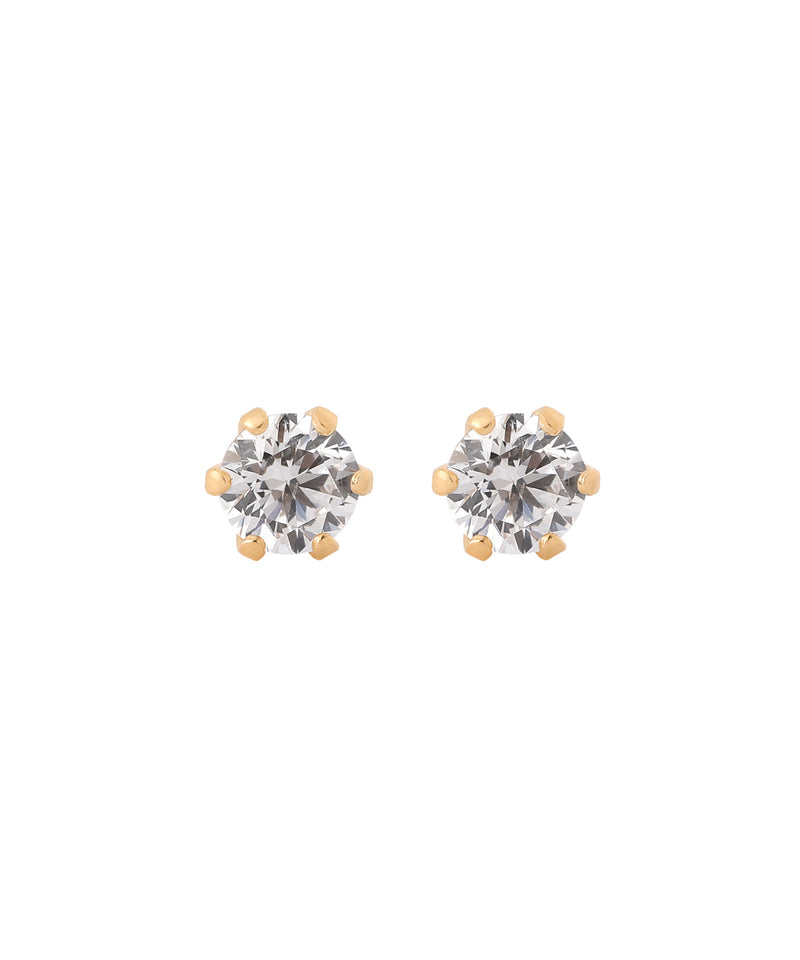 一粒ビジューピアス[K10]