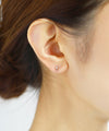 1粒ビジュー×サークルラインピアス[K10]