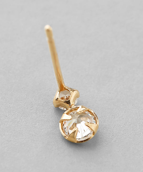 2粒ビジューピアス[K10]