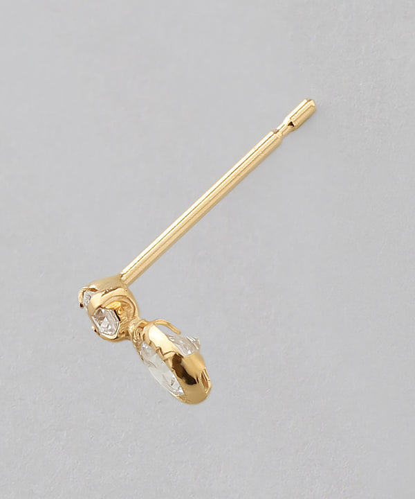 2粒ビジューピアス[K10]