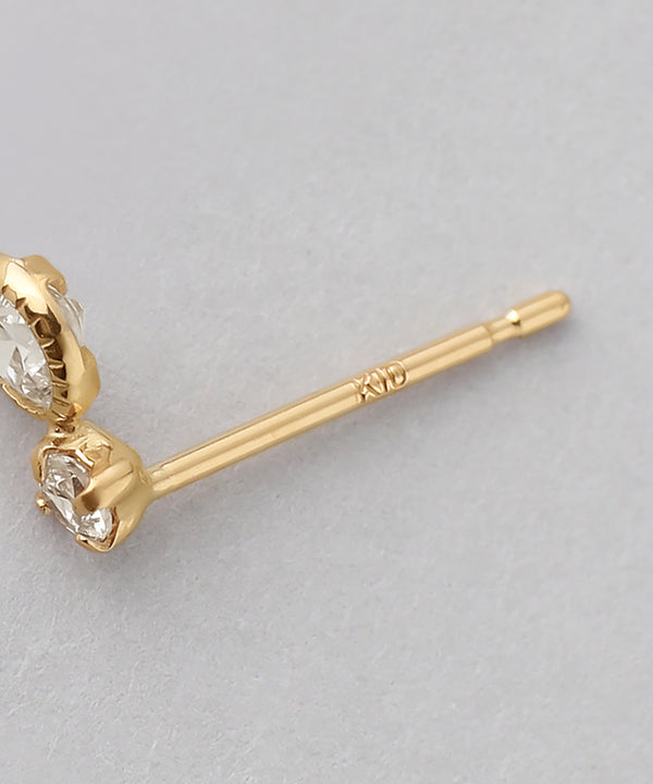 2粒ビジューピアス[K10]