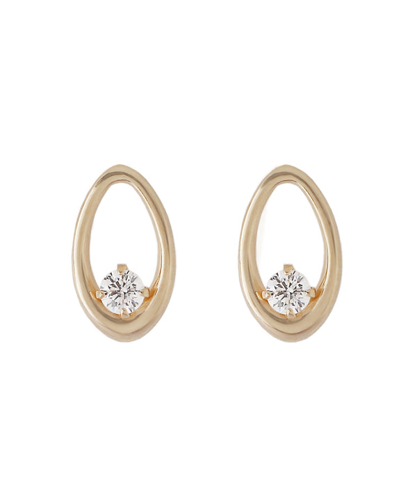 ANEMONE】1粒ジルコニア×オーバルピアス[K10]｜SANPO ONLINE(サンポー