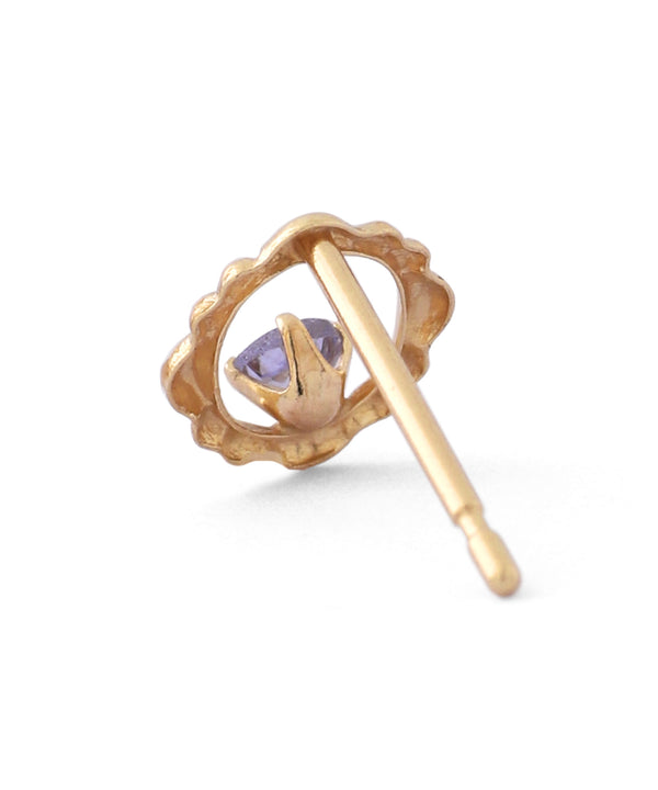 天然石オーバルフレームピアス[K10]
