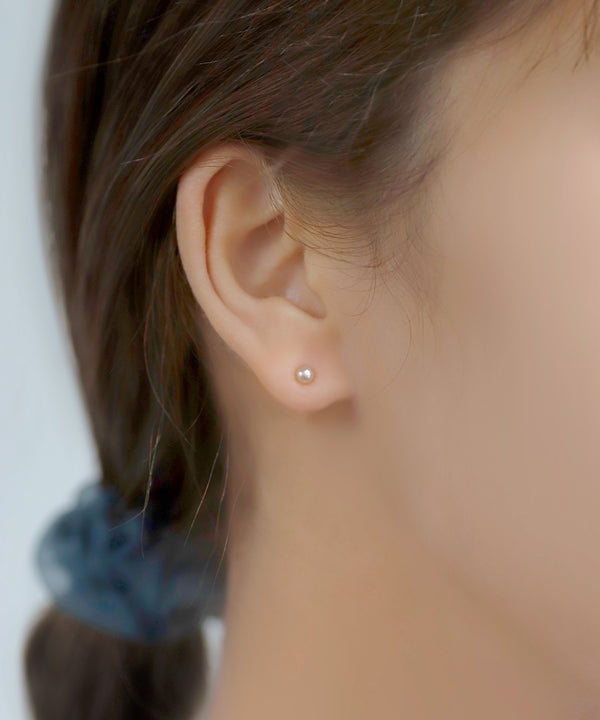 淡水パールピアス[K10]