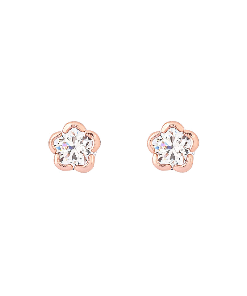 フラワーストーンミニピアス[K10]