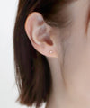 フラワーストーンミニピアス[K10]